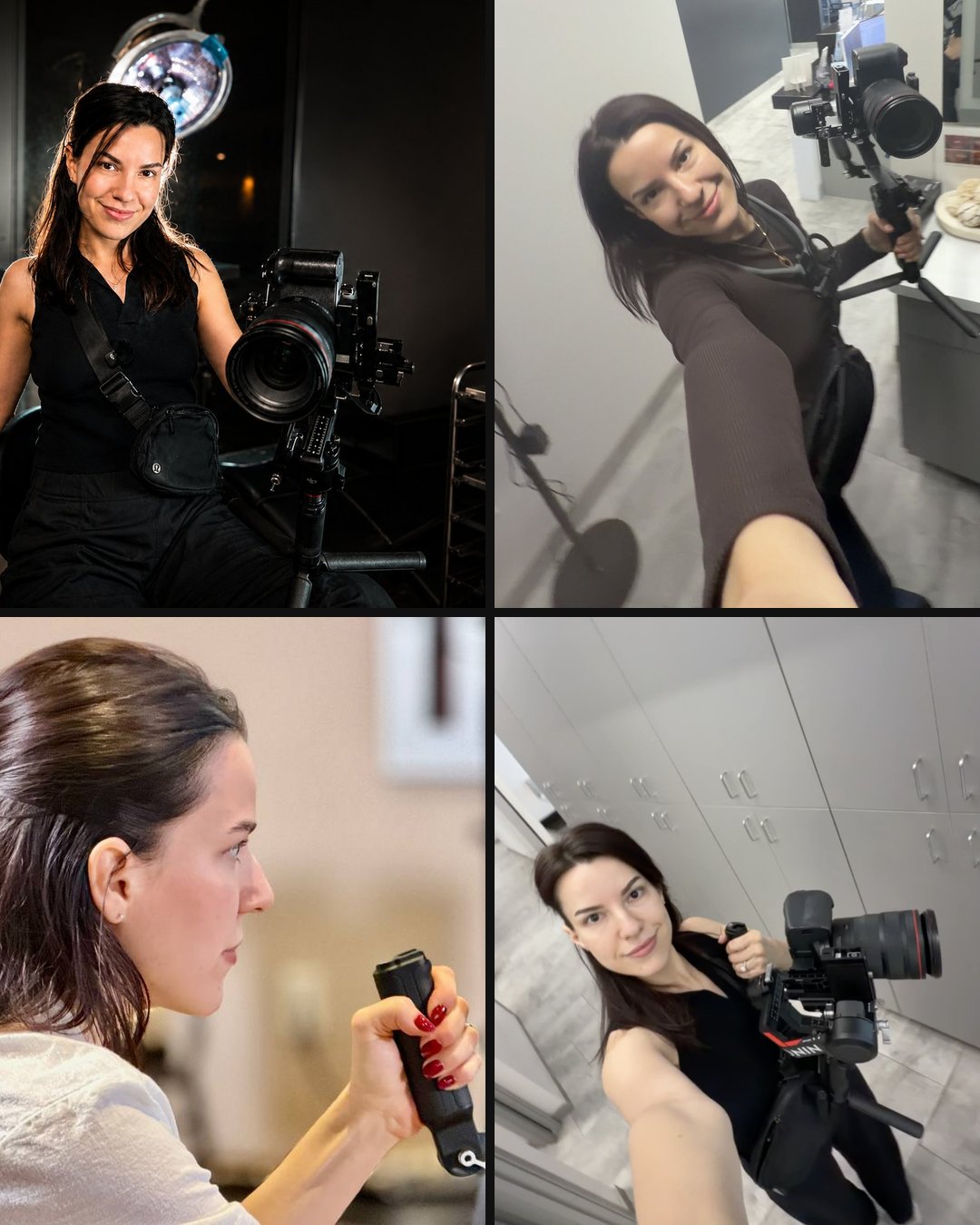 Arina Tann on location: operating the gimbal, filming clients, and on shoot days
